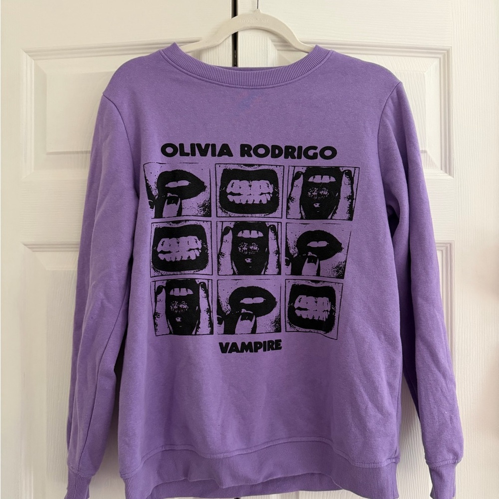 Olivia Rodrigo Purple "Vampire" Graphic Sweatshirt